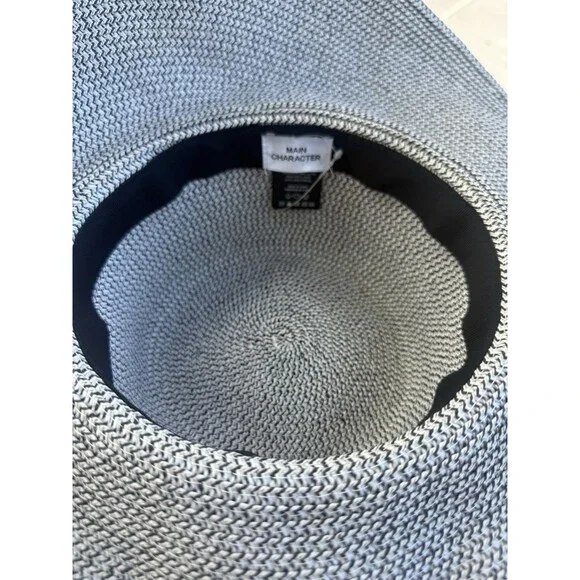 Aritzia Main Character Wide Brim Straw Sun Hat Black Band S/M Neutral Beach Boho - Picture 4 of 5